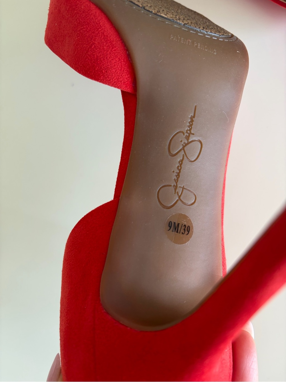 Jessica Simpson Red Pointed Toe Stiletto Pumps size 9 - Picture 5 of 10